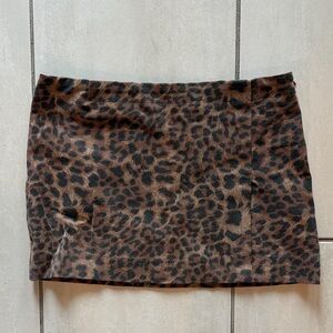 Olivaceous Brown Leopard Mini Skirt